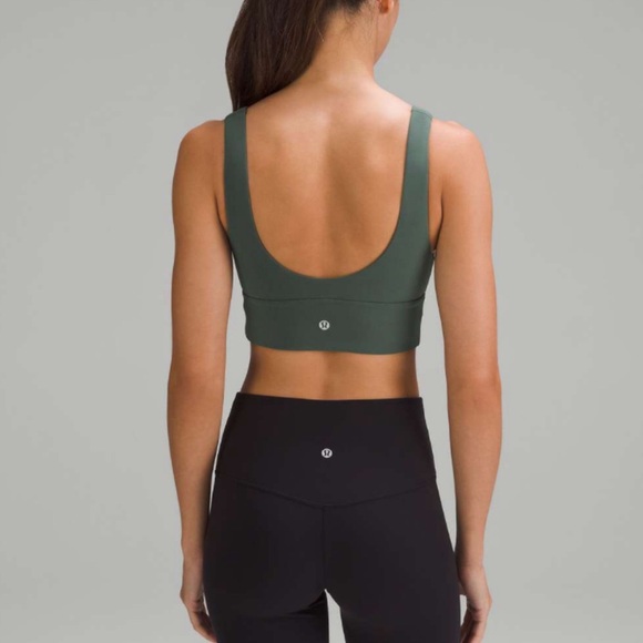 Lululemon Align V Neck Bra C/D Cup Dark Forest Green Size 14 NWT - Picture 2 of 8
